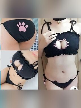 NWOT Goth Kawaii Kitty Kat Lingerie Cosplay OS